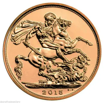 

2015 Great Britain Gold Sovereign St. George & Dragon Coin British Gold Coin Business Gifts Collection Size: 22 mm*1.8mm