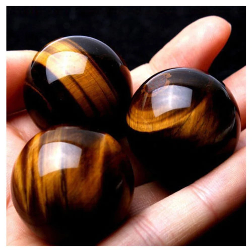 

Dark Yellow Asian Rare Tiger Eye Quartz Crystal Healing Ball Sphere 20-22mm