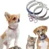 Mini Pet Dog Necklace Puppy Cat Bling Rhinestone Chocker Collars Fancy Dog Heart Shaped Necklace