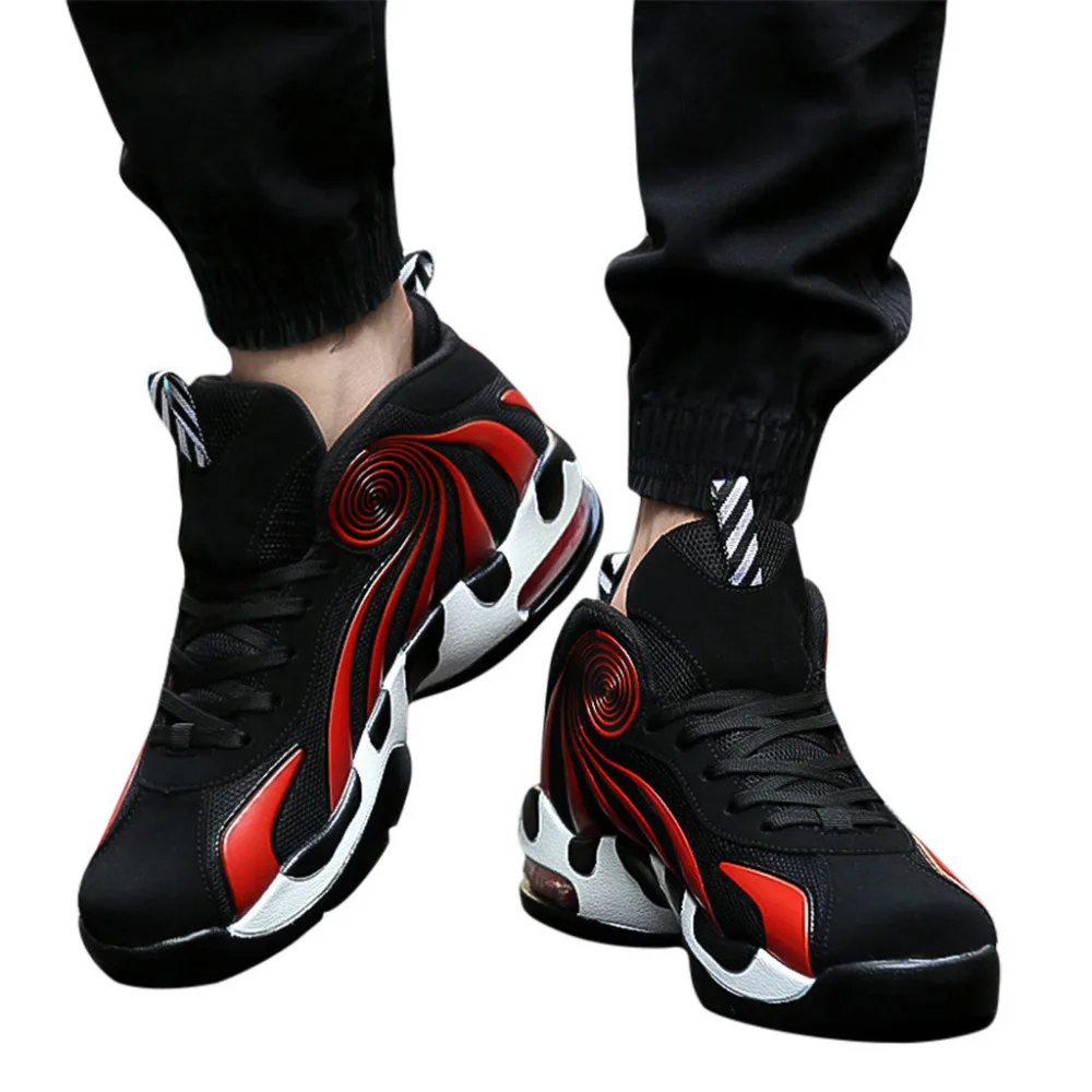 2019 Men's shock-absorbing non-slip basketball shoes fashion comfortable breathable sneakers basketball shoes high top 40J1 (7)