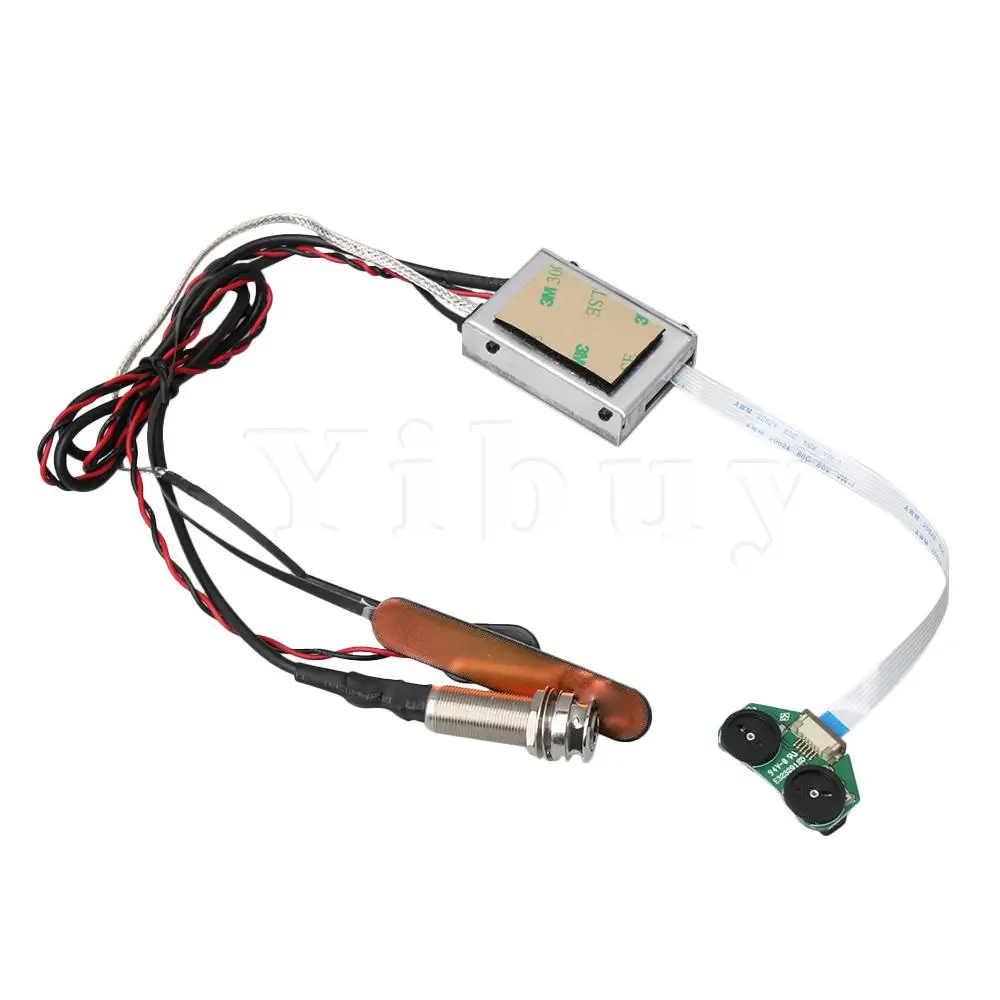

Yibuy Guitar Accessory Tail Nail Pickup EQ Preamp V2.2 with Battery Bag & Clips