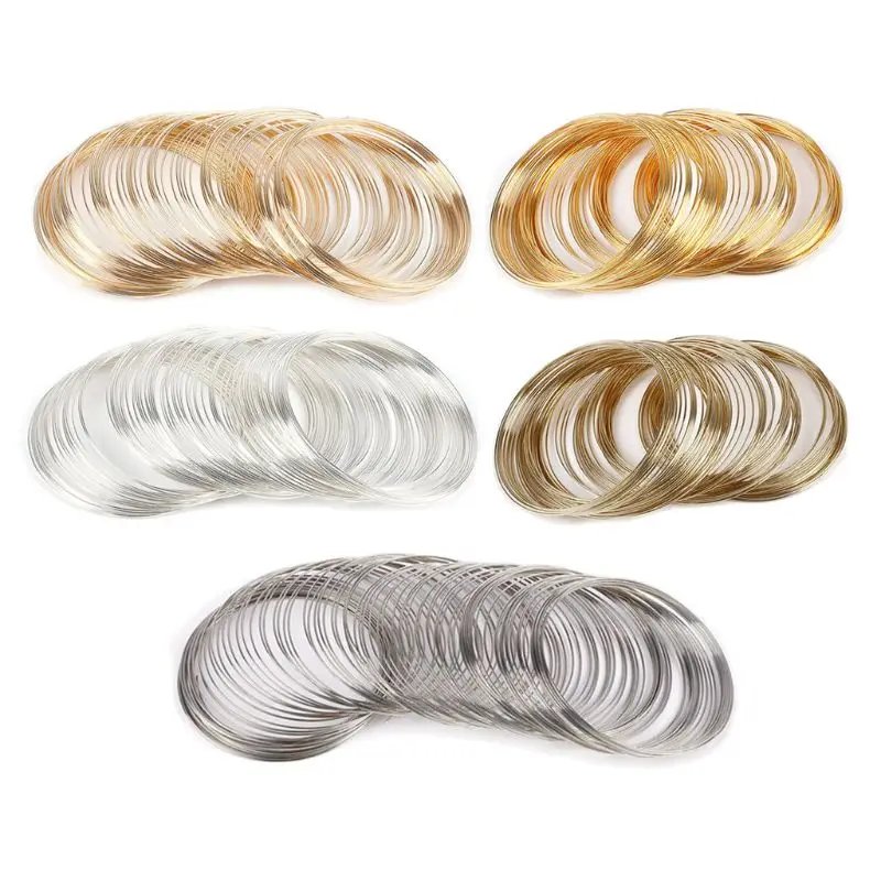 

100Pcs 0.6mm Memory Beading Steel Wire Bangle Bracelet Making Jewelry Findings