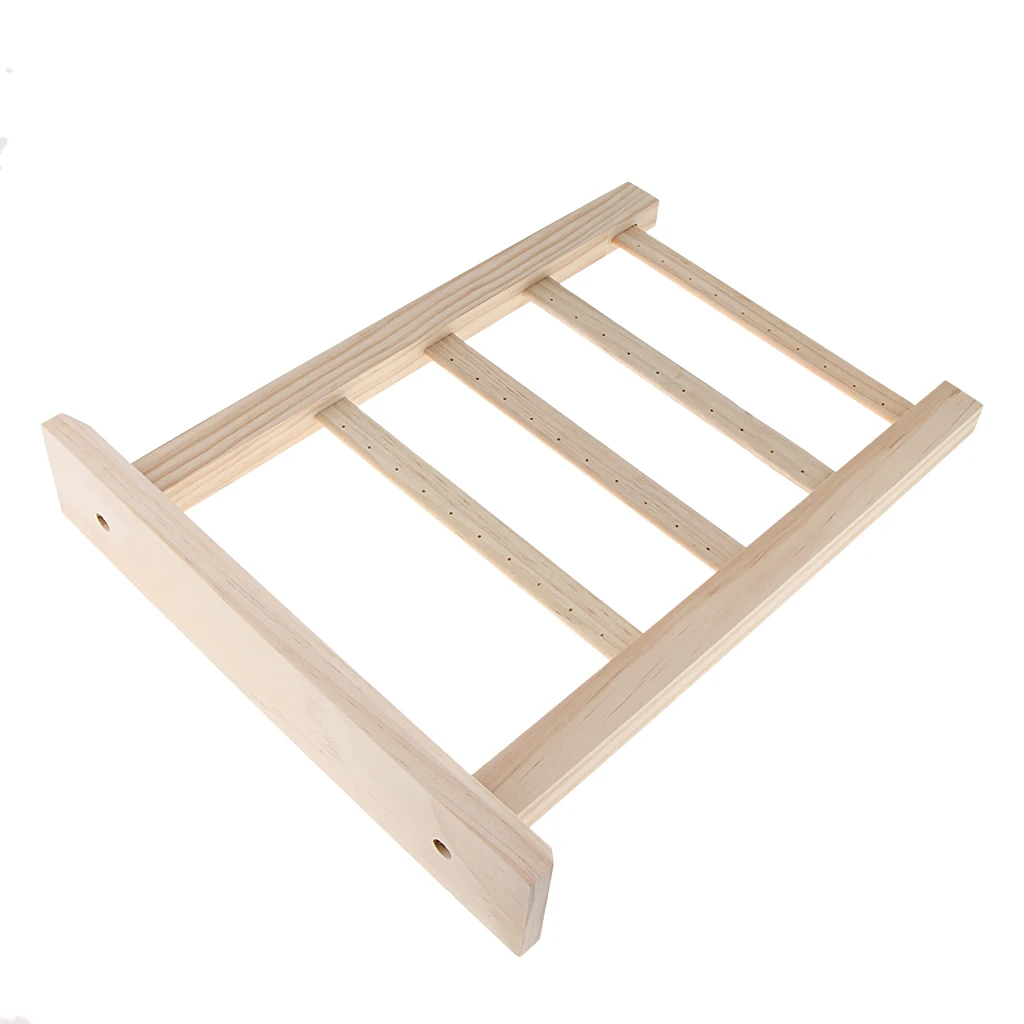 Wooden Jewelry Display Hanging Rack Stand Earrings Necklace Organizer Holder