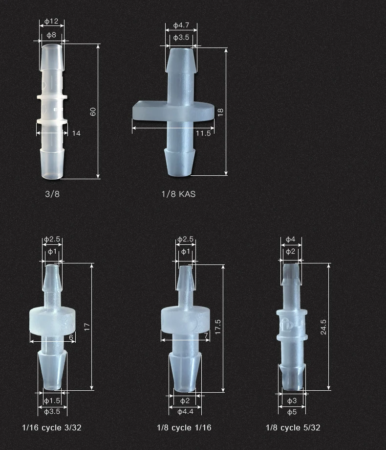 Kamoer пластиковая трубка разъем для перистальтического жидкого насоса, 10 шт в посылка