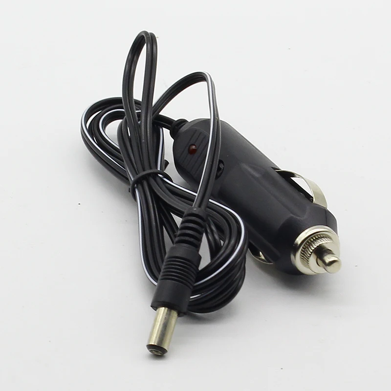Car 12V 24v plug power plug with a lamp safety tube male DC5.5 * 2.1