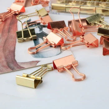 

1sets(12pcs)Novelty Solid Color Hollow Out Metal Binder Clips Notes Letter Paper Clip Office Supplies
