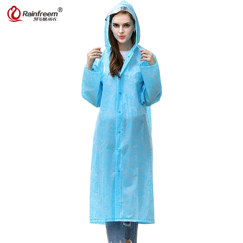 Rainfreem Foldable Backpack Light Weight Rainwear Lace Raincoat Women