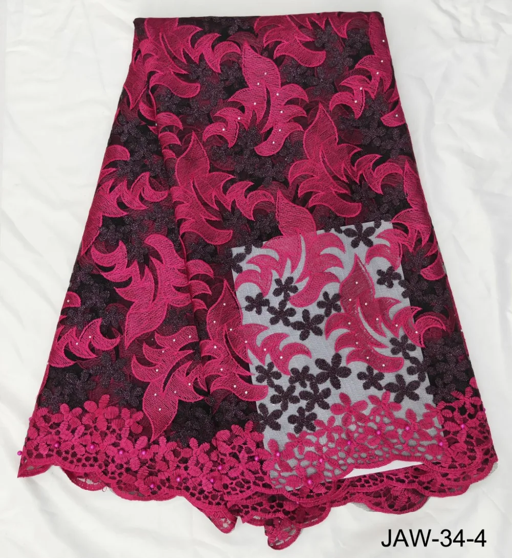 Millylace в африканском стиле кружевная ткань с бусинами розовый французского кружева тюль в нигерийском стиле Кружевная ткань для 5 ярдов челюсти-34