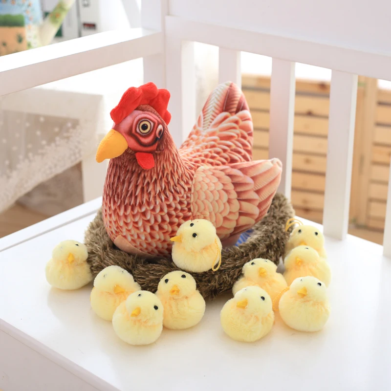Creative New Easter Day Present Chicken Plush Toy Super Soft PP Cotton Stuffed Chicken Coop Toys For Children Festival Gifts