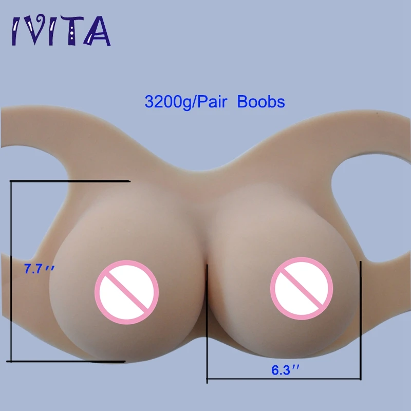 

one pair GG cup(3200g) aritificial silicone breast forms for mastectomy crossdresser