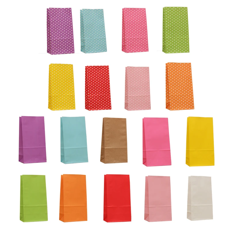 

10pcs/lot 2 styles Small Stand up paper bag Colorful Polka Dot Bags 18x9x6cm Gift Packing paper candy gift Bag