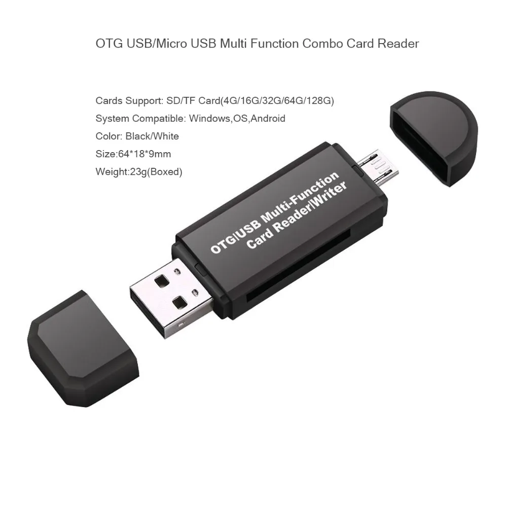 2 в 1 USB OTG кард-ридер высокоскоростной USB2.0 Универсальный TF/SD карта памяти OTG ридер для Android телефон компьютер USB интерфейс