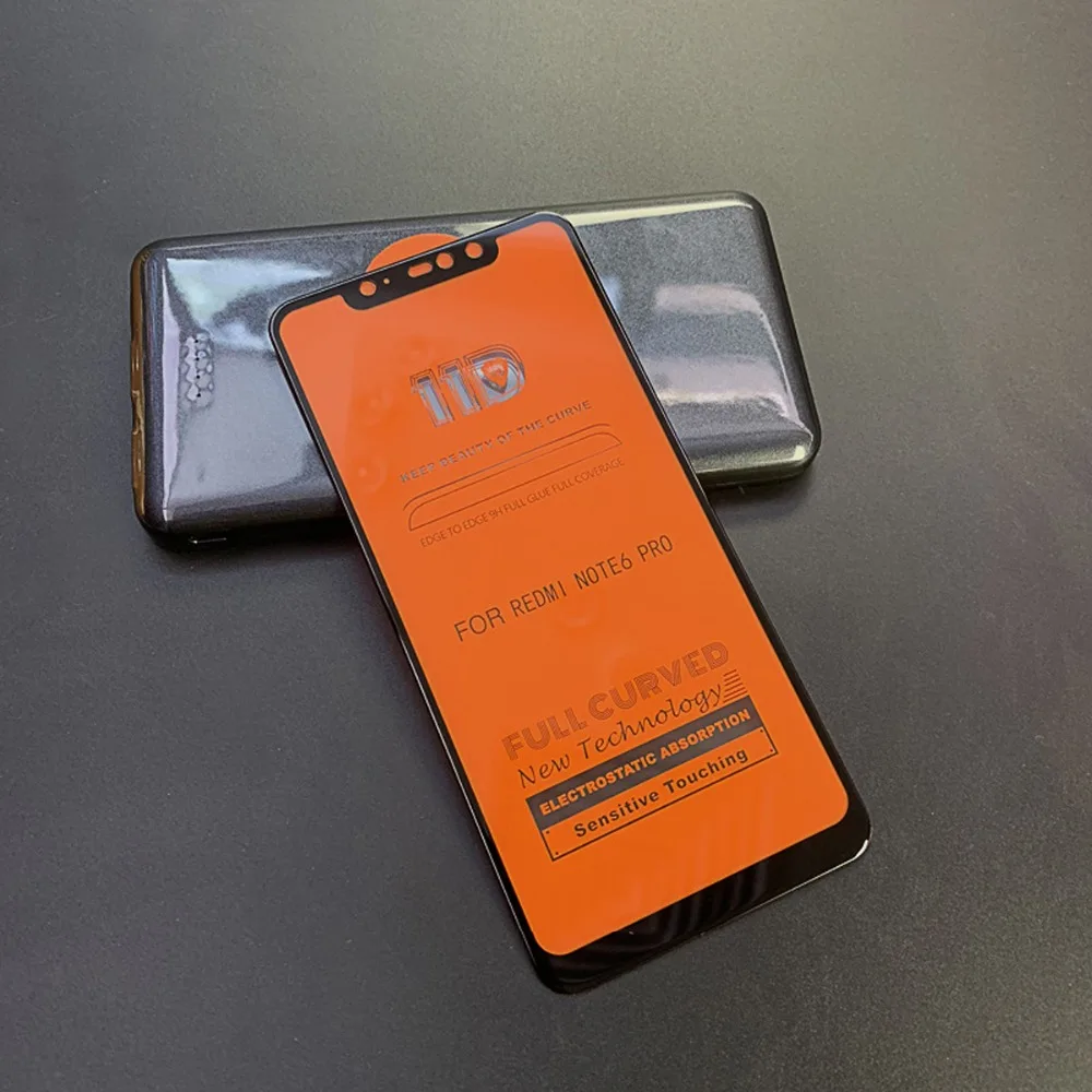 

New 11D Full Cover Tempered Glass For Xiaomi Mi 8 Lite A2 Lite A1 6X 5X Redmi Note 5 6 Pro 4X 5 Plus Screen Protector Film Glass