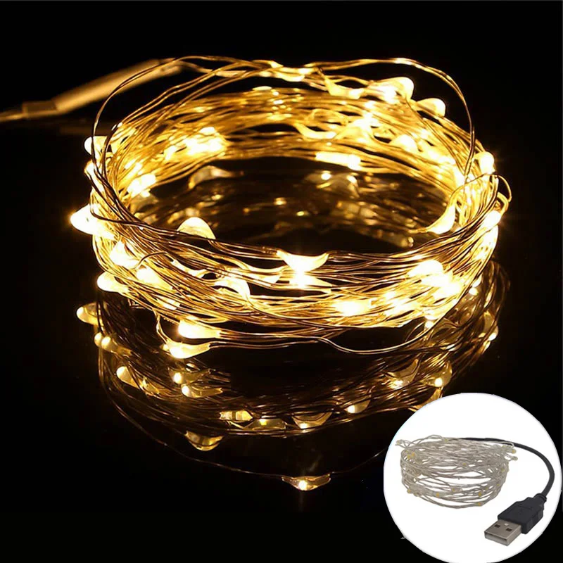 

10M USB LED String Light Waterproof LED Copper Wire String Holiday Outdoor Fairy Lights For Christmas Party Wedding Decoration