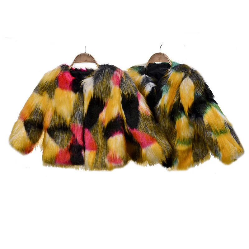 

LILIGIRL 2019 New Girls Fashion Gradient Faux Fur Jacket for Boys Warm Thicken Clothes Coat Baby High Quality Jackets Outwear
