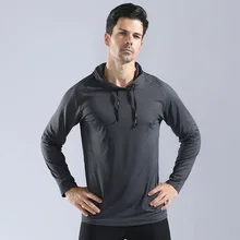 Быстросохнущая Спортивная одежда для фитнеса Мужская куртка Пальто свитшот с капюшоном Верхняя тренировочная спортивная одежда