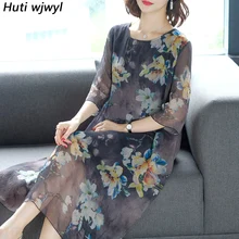 Винтажное Цветочное платье 5XL размера плюс Boho миди, летнее шифоновое пляжное макси-платье с принтом, элегантные женские вечерние платья