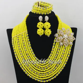 

Yellow Wedding Costume Jewelry Nice Dubai Gold Jewelry Set Handmade Item Wholesale Free Shipping ABE141