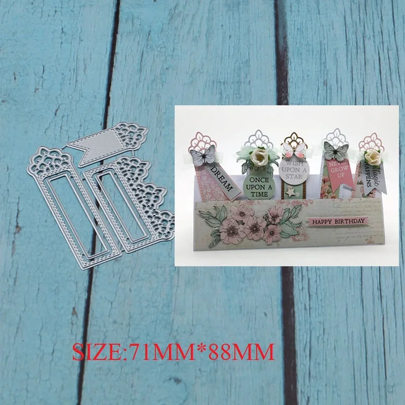 

3PC Lace label Metal Cutting Dies Stencil for DIY Scrapbooking Photo Album Embossing Paper Cards Making Decorative Crafts