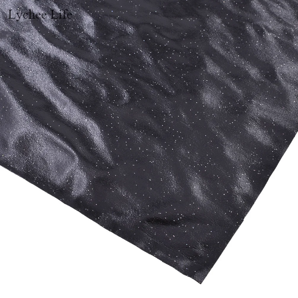 Lychee Life A4, мягкая тонкая искусственная кожа, сшитая ткань для рукоделия, сумки ручной работы, аксессуары для украшения с бантом - Цвет: Golden onion black