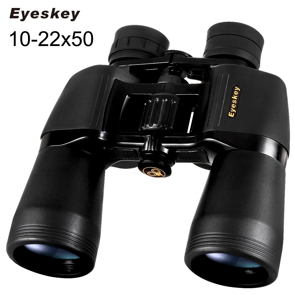 Eyeskey 10-22x50 고배율 줌 쌍안경 사냥 망원경 방수 Bak4 Porro Prism / Carry Case & Strap