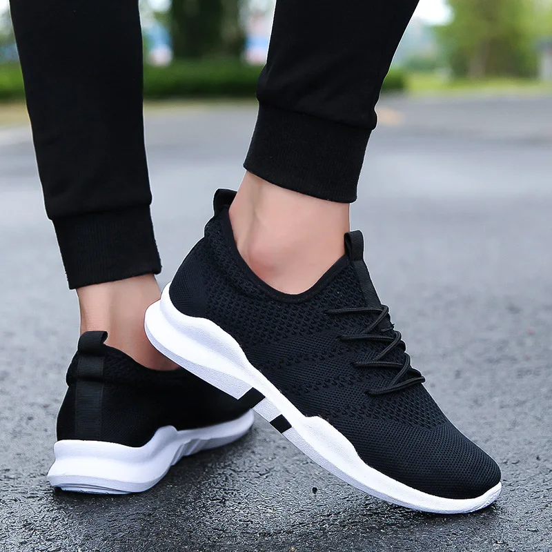 2019 Men Shoes Lightweight Sneakers Breathable Slip-on Casual Shoes For Adult Fashion Footwear Zapatillas Hombre Black