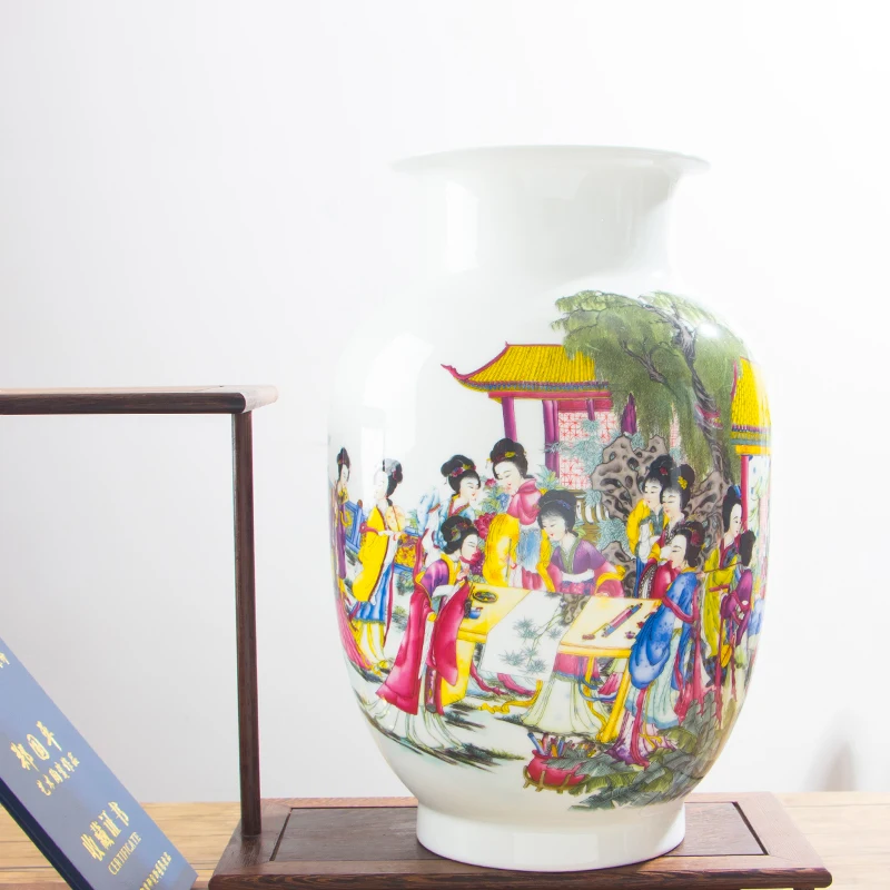 

Traditional Chinese Ceramic Vase For Flowers Home Decoration Ancient Beauty Porcelain Vase Furnishing Articles