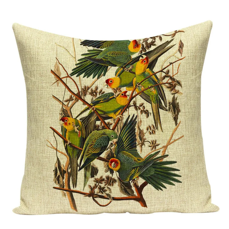 Cushion Covers Pillow Cases Home Decor or Inner botanical Bird
