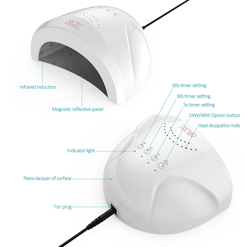 Abody лампа для ногтей 48 Вт SUNONE профессиональный светодиодный УФ-лампа для ногтей светильник для ногтей УФ-лампа для ногтей гель для отверждения ногтей