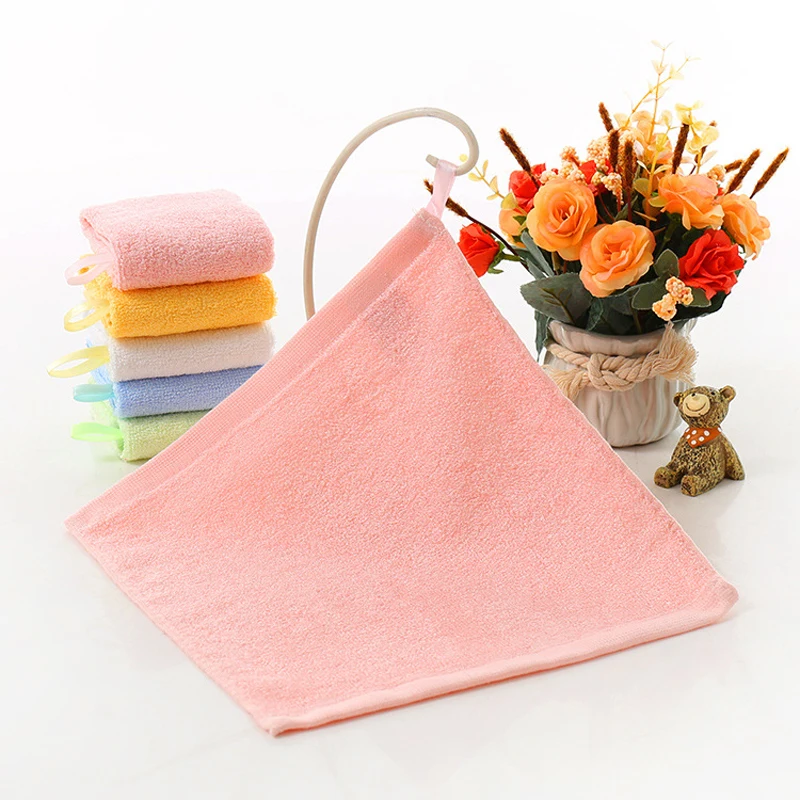 Одноцветный Детский сад детский квадратный носовой платок ежедневные поставки полотенце для мытья лица 28*28 см ZFS0591