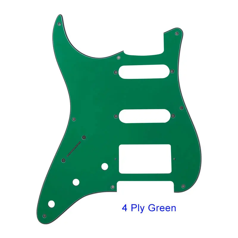 Качественные гитарные детали для нас левшей 57' 8 винтовых отверстий гитара Stratocaster Pickguard с PAF Humbucker HSS Script Plate - Цвет: 4Ply Green