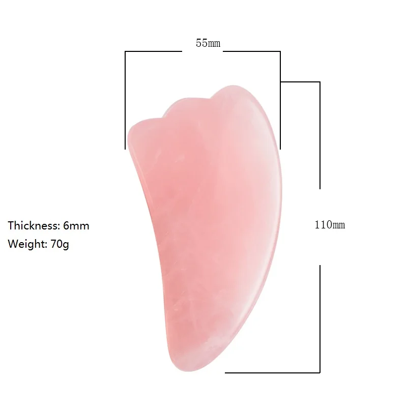 1 шт. натуральный розовый кварц Guasha доска скребок для кузова лица спины головы массажер спа иглоукалывание морщин Relif инструмент Мадера терапия