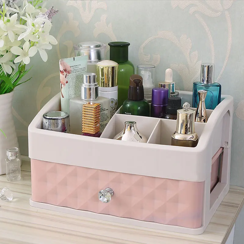 Colorful Plastic Cosmetics Drawer Storage Box Lipstick Jewelry Box