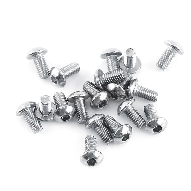 250pc/set A2 Stainless Steel M3 Cap/Button/Flat Head Screws Sets Hex Socket Bolt With Hex Nuts Assortment Kit Mayitr