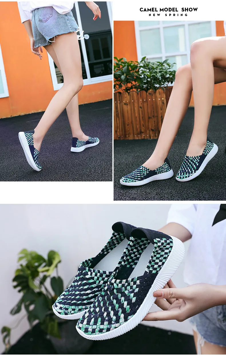2019 spring women flat shoes light flat loafers shoes Breathable Driving Shoes walking woven shoes for ladies loafers (12)