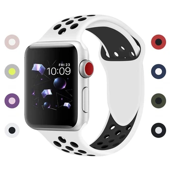 

ASHEI Breathable Soft Silicone Replacement Band for Apple iWatch 42mm 38mm Sport Wristbands for Apple Watch iWatch Series 3/2/1