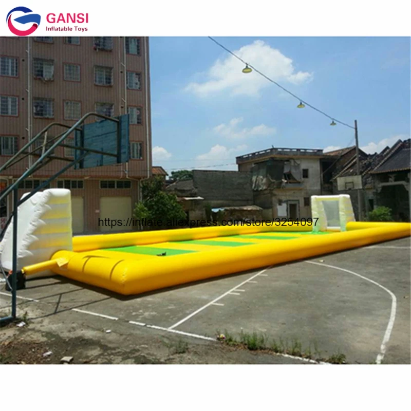 Plato 0.55Mm PVC Tarpaulin Outdoor Soccer Court ,12*6M Inflatable Football Field For Adults plato 0 55mm pvc tarpaulin outdoor soccer court 12 6m inflatable football field for adults