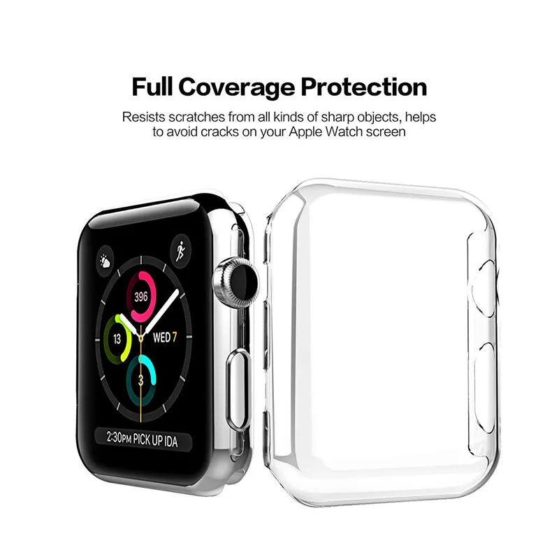 SIKAI TPU Watch accessories for Apple Watch Case Series 3 2 1 Soft Slim Screen Protector All-around Ultra-thin Cover for iWatch