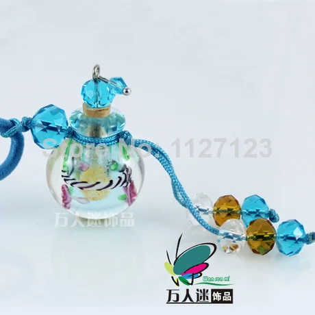 

Free shipping !!5pcs Essential oil bottle necklace (wathet blue),fragrance bottle pendant,Aroma oil necklace