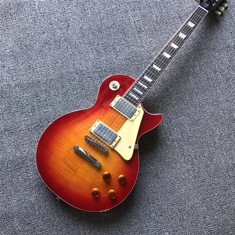 

Wholesale tomato color electric guitar with rosewood fingerboard and chorme accessories electric guitar on sales