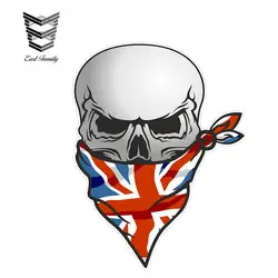 EARLFAMILY 12 см X 8,3 см Готический Байкер пиратский череп с лицо бандана Юнион Джек Британский флаг мотив внешний винил автомобиля наклейки