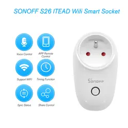 SONOFF S26 Wifi умная розетка, беспроводной пульт дистанционного управления, адаптер для зарядки, розетки, умный таймер для Alexa Google Home
