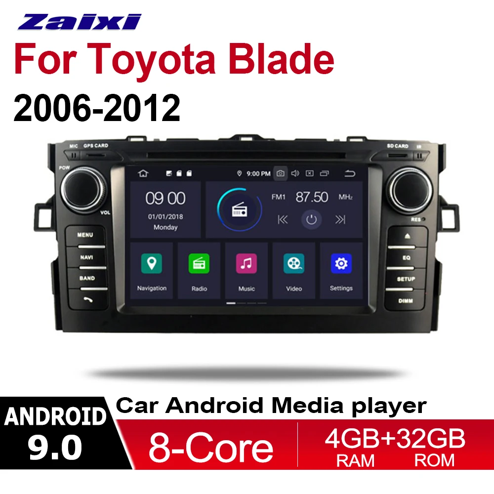 

ZaiXi For Toyota Blade 2006~2012 2 DIN Car Android 9 GPS Naviation Multimedia system Bluetooth Radio Amplifier WIFI HD Screen