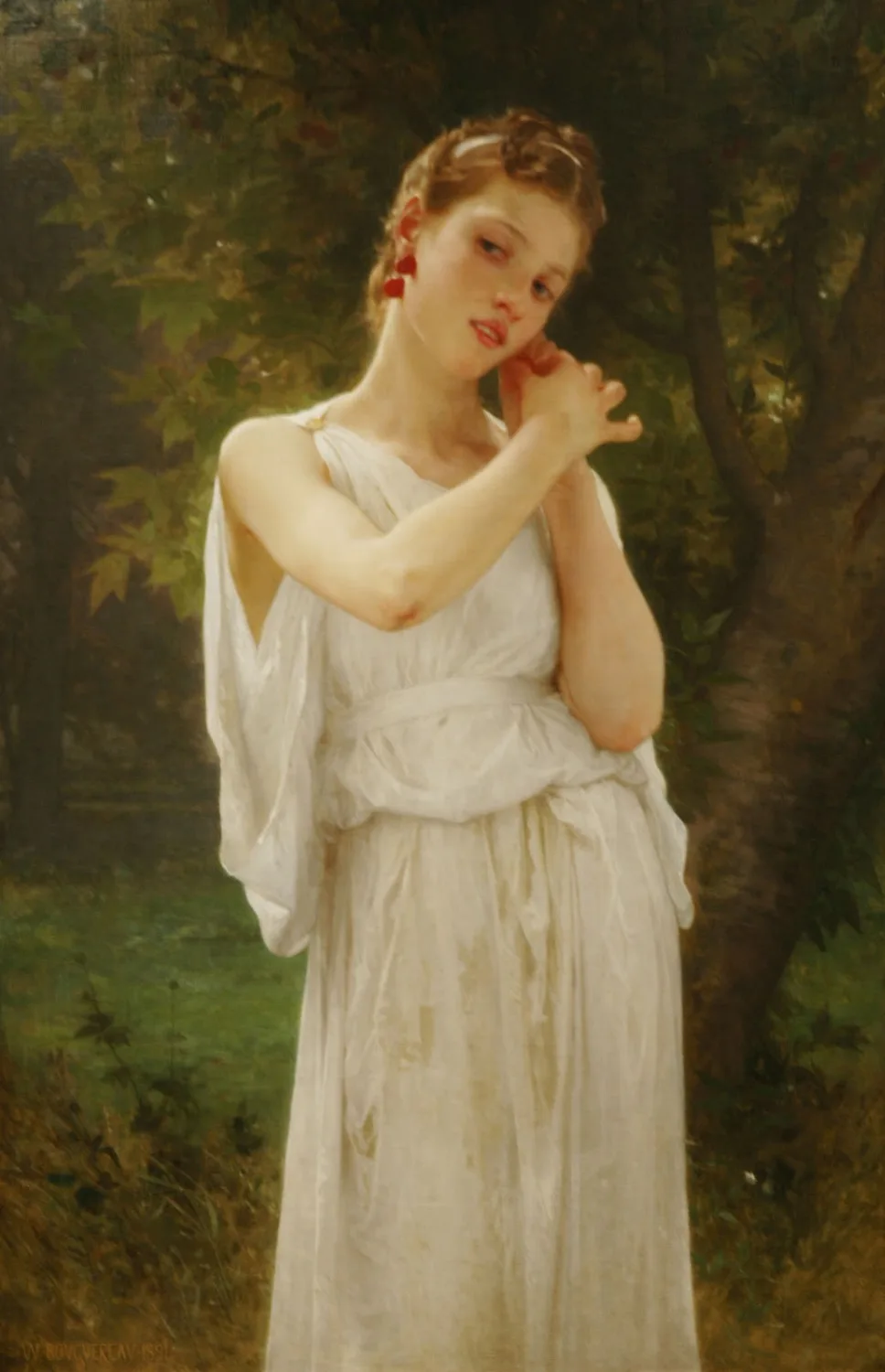 

Handmade Oil painting reproduction Earrings by William Bouguereau