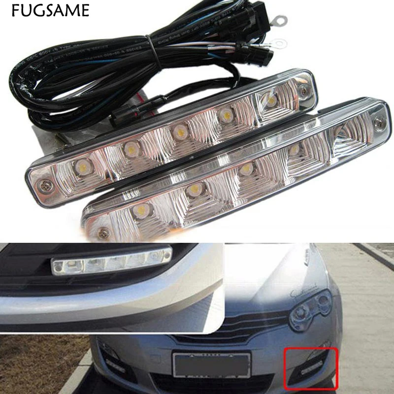 

Подсветка FUGSAME автомобильная лампа высокой мощности D03 10 Вт 5 ламп Автомобильные светодиодные дневные ходовые огни