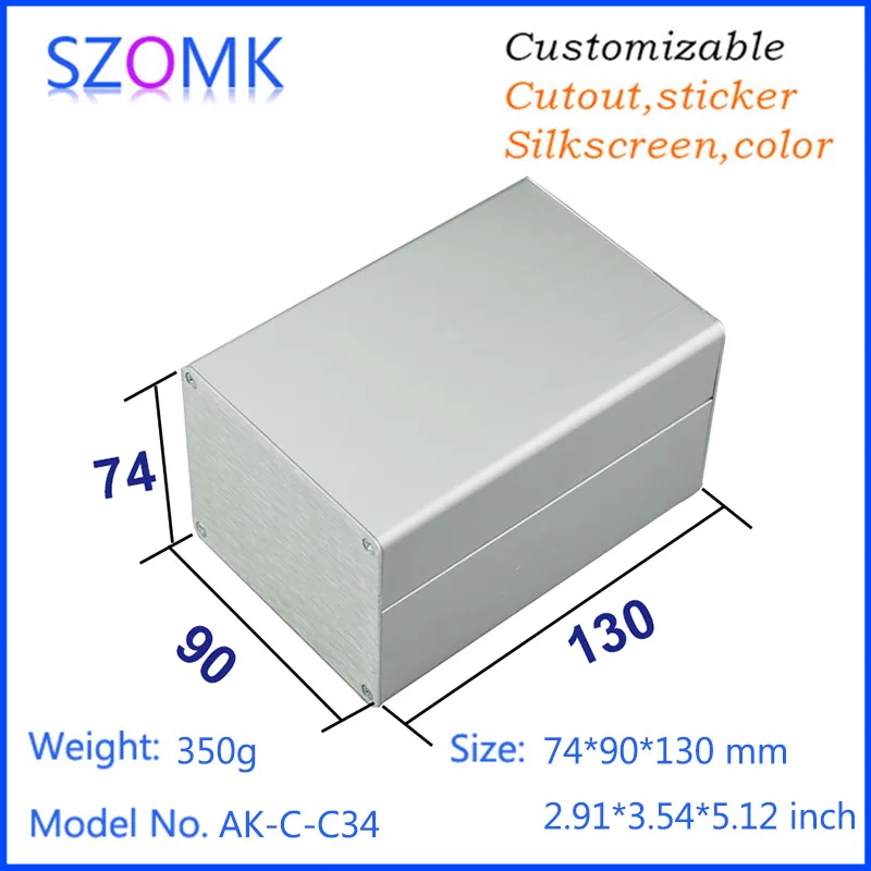 

10pcs, 74*90*130mm electronic aluminium boxes for equipment case aluminum tool enclosure distribution box extruded junction box