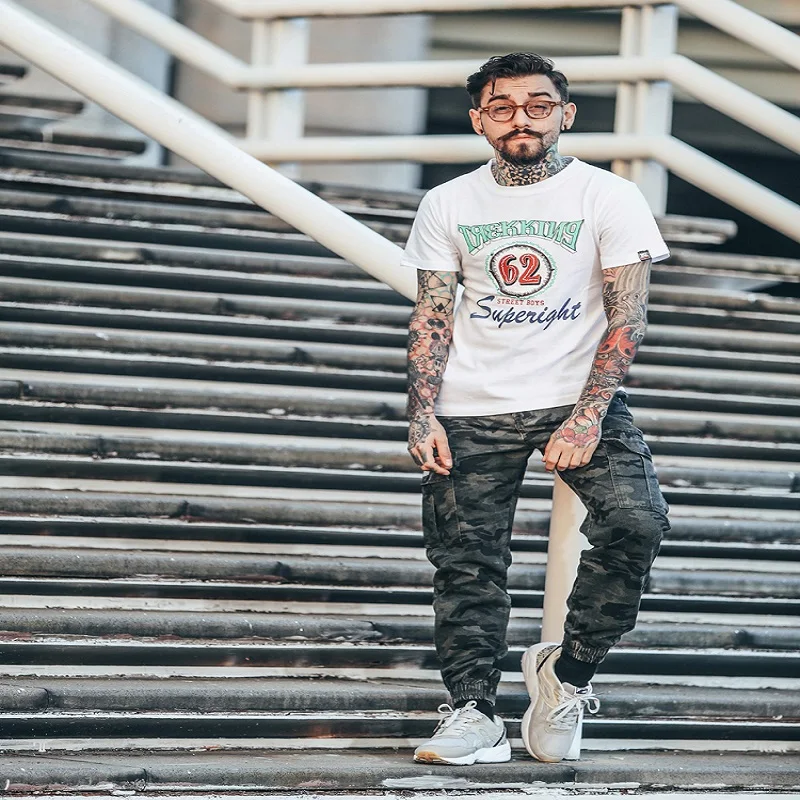 Wycbk человек большой карман соединены камуфляж брюки карго ноги локомотив модные брюки уличная Мужская дикая Повседневная Брюки