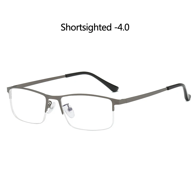 Zilead Half Frame Anti Blue Light Finished Myopia Glasses Metal Shortsighted Eyeglasses For Men&Women Nearsighted Eyewear - Цвет оправы: myopia 4.0