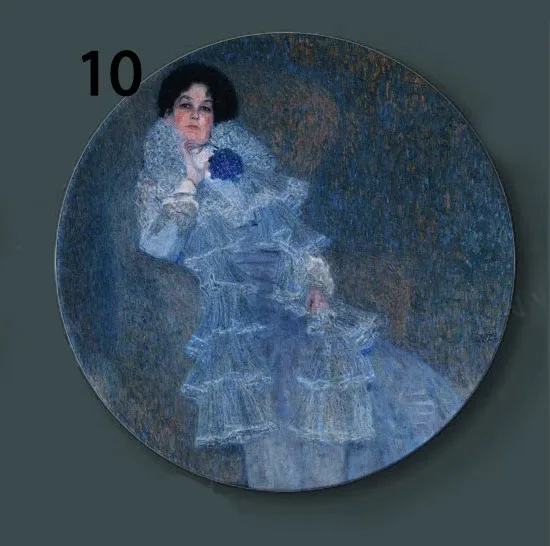 Gustav Klimt Rubens Painting Decorative Plates Ceramic Home Artistic Dish Hotel Living Room Austria Display Oil Painting Plates - Цвет: 10