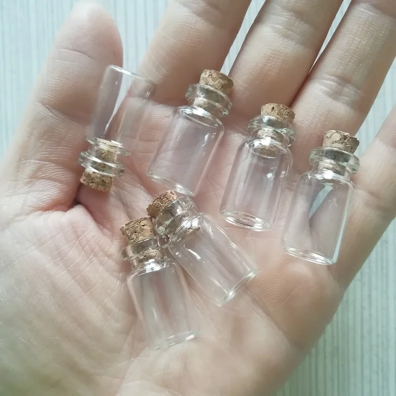 HILABEE Mini Glass Bottles With Cork Stoppers Wish Bottles Decorative Tiny Vials Jars For Wedding Favors Diy Art Crafts Miniature Art